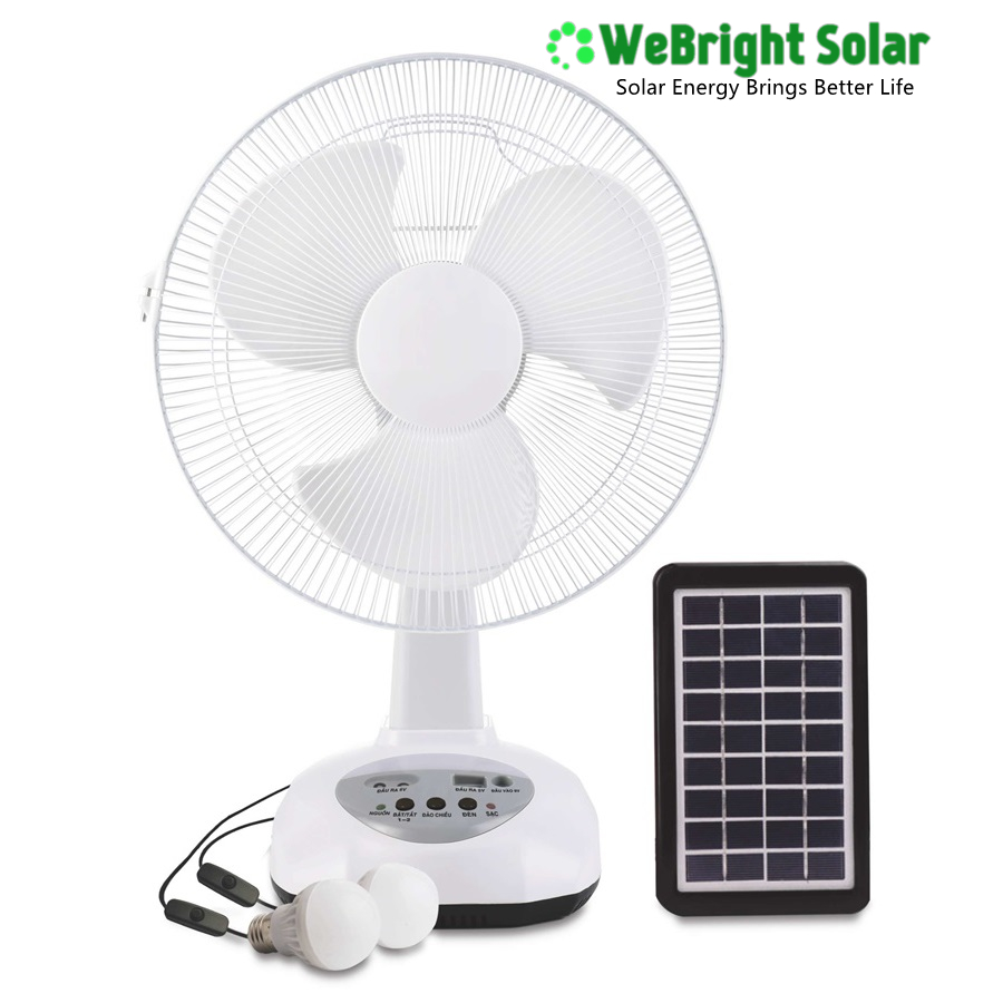 Solar Fan 12" 18" Rechargeable Fan Kit with LED Light