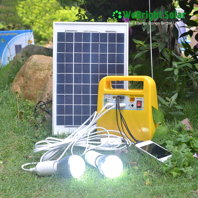 10W Solar Lighting Kit Home Light with 12V LED Bulbs