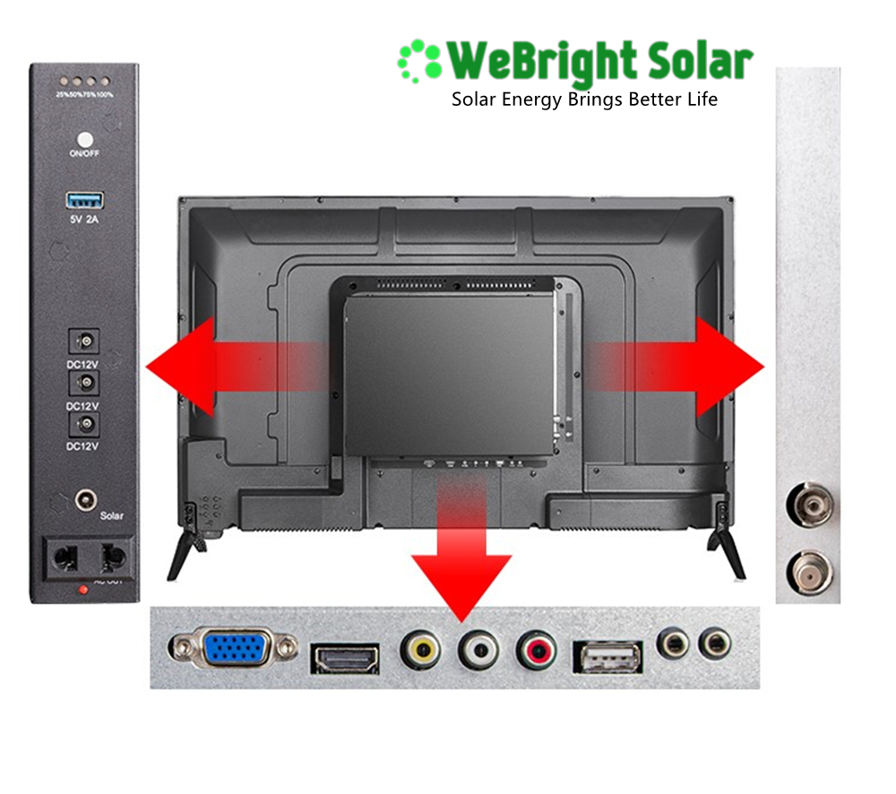 Solar TV 32 40 Rechargeable TV with Lithium Battery - WeBright Solar
