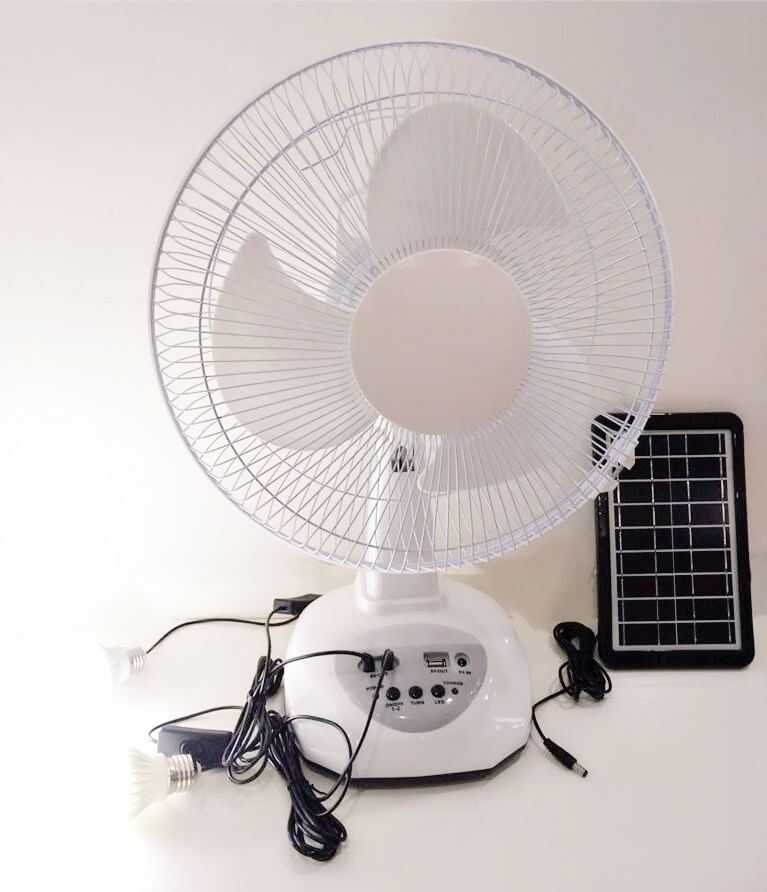 12" solar fan kit with LED light for home use 